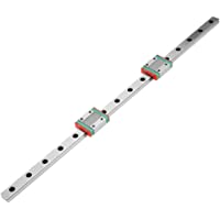 Guía de Carril Lineal 400mm-Carril Lineal en Miniatura-con 2 piezas Bloques de Guía Lineal-Ancho de Carril 12 mm-Con…